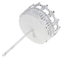 Article Bougeoir blanc antique Ø7cm H12cm 4pcs