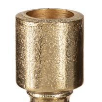 Article Bougeoir pour bouteilles en métal aspect antique doré clair H15cm