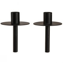 Article Bougeoir pour bouteilles métal noir H12cm 2pcs