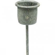 Article Bougeoirs enfichables Shabby Chic gris Ø3cm H8,5cm 8pcs