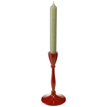 Article Bougeoir pour bougie conique Bougeoir métal Rouge 17cm
