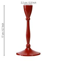 Article Bougeoir pour bougie conique Bougeoir métal Rouge 17cm
