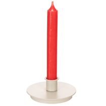 Article Bougeoir rond crème en métal pour bougies droites – Lot de 2