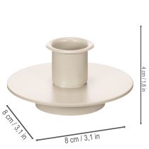 Article Petit bougeoir en métal beige mat pour bougies fines 8 cm - Lot de 3