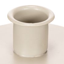Article Petit bougeoir en métal beige mat pour bougies fines 8 cm - Lot de 3