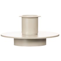Article Petit bougeoir en métal beige mat pour bougies fines 8 cm - Lot de 3