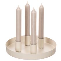 Article Lot de 4 porte-bougies en métal magnétique crème, diamètre 25 mm