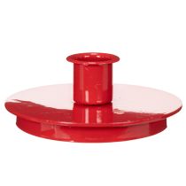 Article Bougeoir compact en métal rouge pour bougies fines 10 cm - Lot de 2