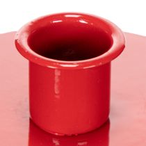 Article Bougeoir compact en métal rouge pour bougies fines 10 cm - Lot de 2