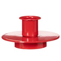 Article Set de 3 petits porte-bougies rouges en métal pour bougies fines, 8 cm