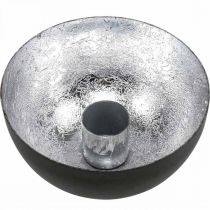 Article Bougeoir Noir Argent Bougeoir Stick Ø10cm H5cm
