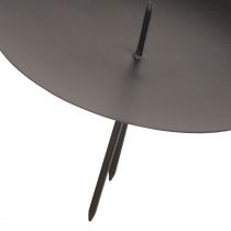 Article Bougeoir à brancher en métal pour l&#39;Avent noir Ø8cm 4 pcs