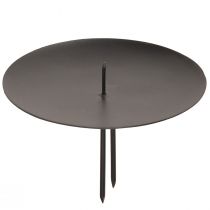 Article Bougeoir enfichable métal noir Ø9cm 4 pcs