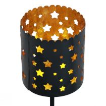 Article Bougeoir couronne de l'Avent à coller noir doré Ø6cm 4pcs