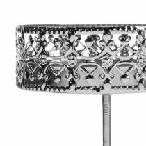 Article Bougeoirs floraux à brancher en argent Ø7,4cm H12,5cm aspect antique 4 pcs