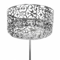 Article Bougeoirs floraux à brancher en argent Ø8,8cm H13,7cm 4 pièces aspect antique