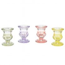 Article Bougeoir en verre Bougeoirs en verre coloré Ø5cm H6cm 4pcs