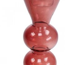Bougeoir bougeoir en verre rose/rose Ø5-6cm H19cm 2pcs