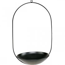 Bol décoratif à suspendre anneau métal noir décoration Scandi 28×54cm