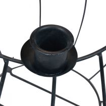 Article Bougeoir métal gris panier maille couronne de l'Avent Ø14cm