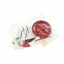 Article Bougeoir enfichable rouge Ø9cm 4 pcs