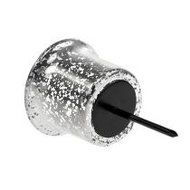 Article Bougeoir pour bougie chauffe-plat argent Ø6cm H10cm 2pcs