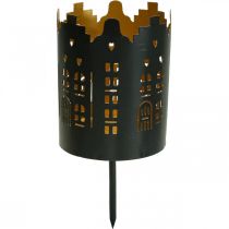 Bougeoir City Noir Photophore à coller Ø8cm