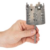 Article Photophores et bougeoirs en métal avec pique, design maisons, 6 cm, lot de 2