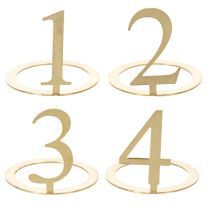Article Set de 4 anneaux porte-bougies en métal doré avec chiffres pour bougies de 3 cm