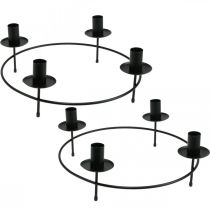 Article Bougeoir bâton bougies bougeoir noir Ø33,5cm H11cm 2 pcs