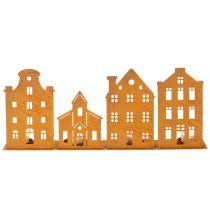 Article Décoration de Noël en forme de chandelier, maison rouille, 52 x 12 cm