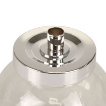 Article Bougeoir verre métal bougeoir argent Ø10,5cm 4pcs