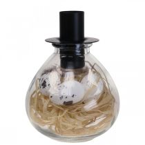 Bougeoir Bougeoir Noir Bougeoir Verre Décoration Pâques H11cm