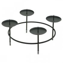 Article Bougeoir pour 4 bougies métal noir couronne de l&#39;Avent Ø18,5cm 2pcs