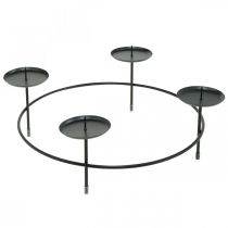 Article Bougeoir pour 4 bougies Bougeoir en métal noir Ø28,5cm 2pcs