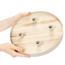 Article Plateau rond en bois pour 4 bougies, 30 cm