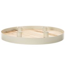 Article Plateau rond en bois pour 4 bougies, 30 cm