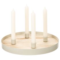 Article Plateau rond en bois pour 4 bougies, 30 cm