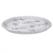 Article Moule à gâteau assiette bougie avec 4 bougeoirs blanc Ø25cm