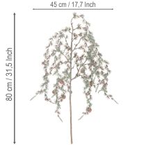 Article Branche de pin artificielle avec pommes de pin et effet givré 80 cm