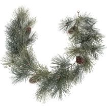 Article Guirlande de pin artificielle avec pommes de pin, 180 cm, vert et marron