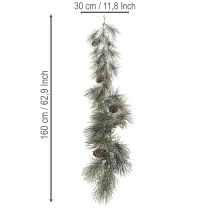 Article Guirlande de pin artificielle avec pommes de pin, 180 cm, vert et marron
