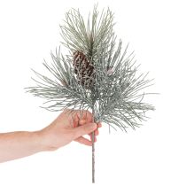 Article Branche de pin artificielle avec pomme de pin enneigée 40cm
