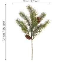 Article Branche de Noël artificielle avec pommes de pin 38 cm