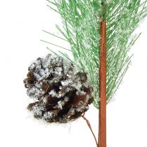Article Branche de pin artificielle vert pailleté avec cônes L55cm