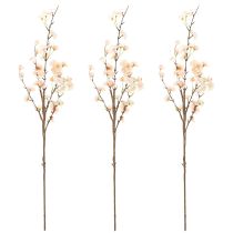 Article Branche décorative fleurie avec de délicates fleurs de cerisier, 83 cm, 3 pièces