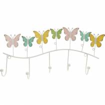 Article Déco printanière, porte patère avec papillons, décoration métal, porte manteau décoratif 36cm