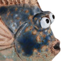 Article Décoration céramique rigolote petit poisson bleu assorti 6-9cm 4 pcs
