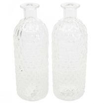 Petit vase en verre vase aspect nid d&#39;abeille vase décoratif verre H20cm 6pcs