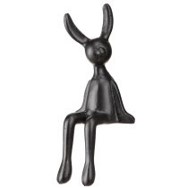 Article Petit tabouret bord lapin de Pâques métal noir 9×9×21cm